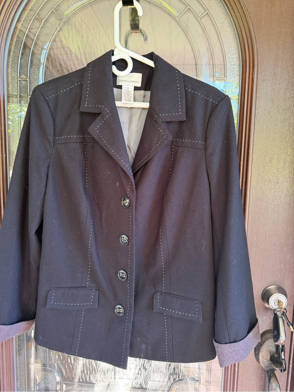 Ralph Lauren Black Tailored Women's Blazer with Contrast Stitching